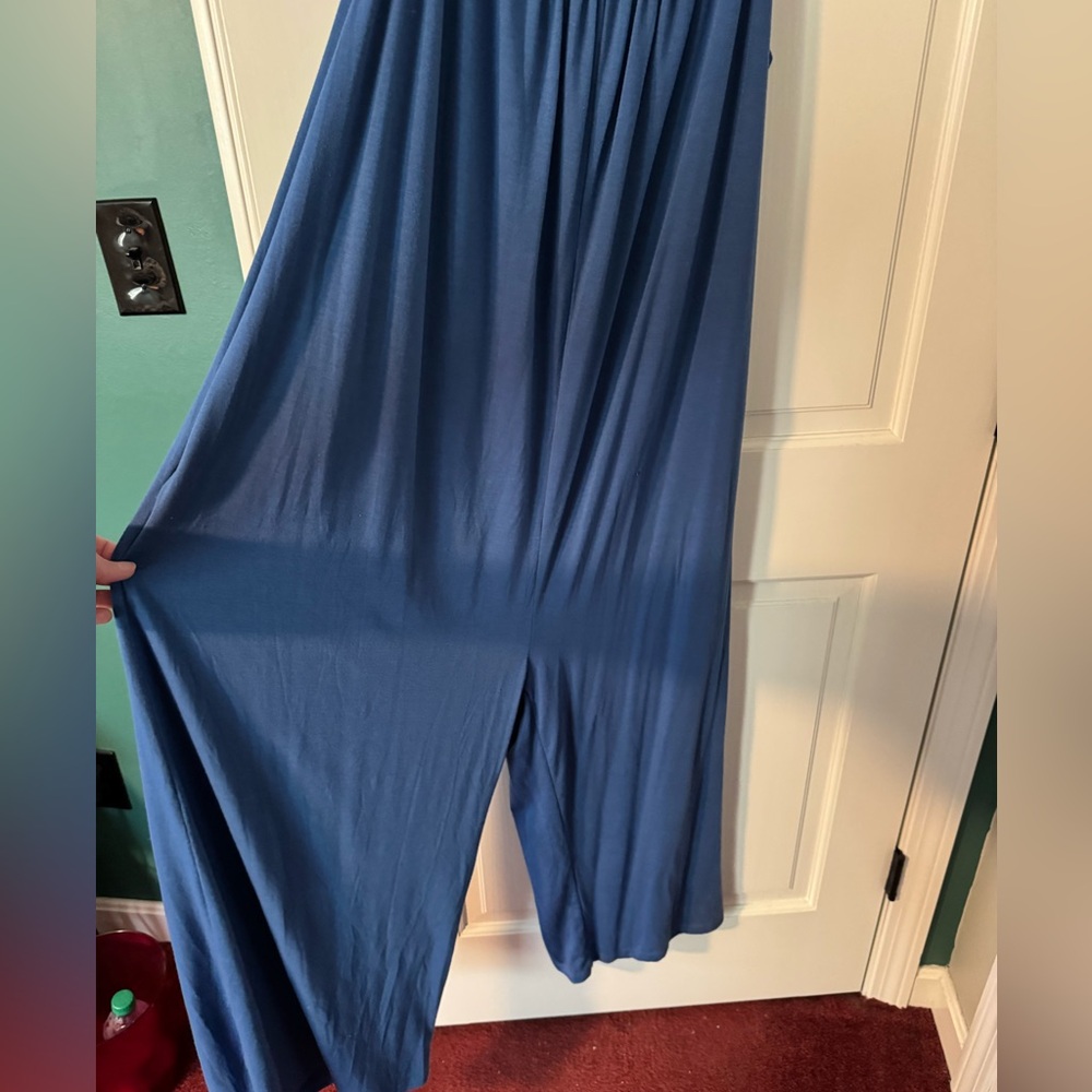Blue Sleeveless Jumpsuit - Picture 2 of 4
